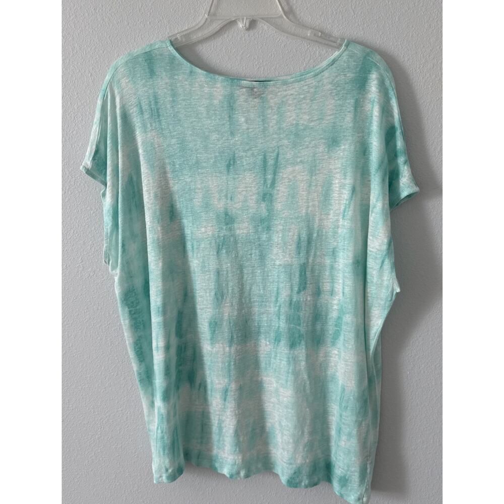 Lauren Ralph Lauren Tie Dye Print Linen Sub Knit Short Sleeve Shirt Size 1X